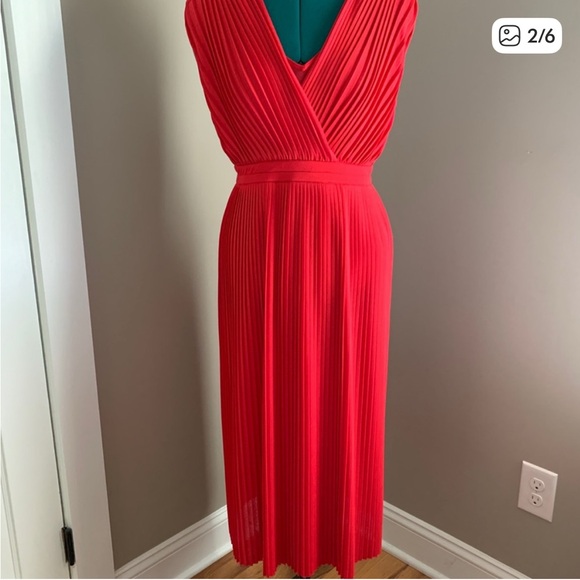 Anthropologie Tracy Reese surplice dress in red laqquer size L Petite - Picture 6 of 6